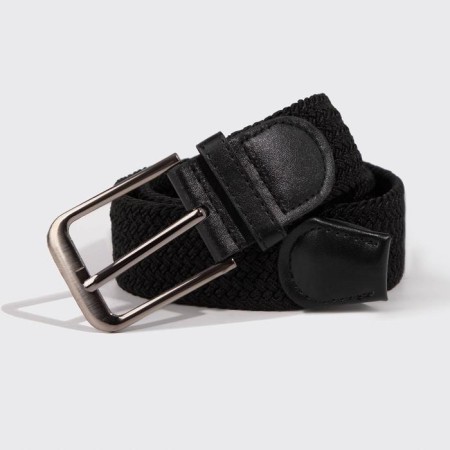 Male belt, width 4 cm, metal buckle, black color