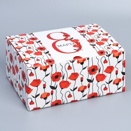 Box Gift team, packaging, "Happy Spring", March 8, 22 x 15 x 10 cm