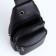 Male sling bag, artificial leather, headphone opening, black color