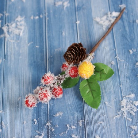 Decor "Winter Dreams" red yellow berries, 15 cm