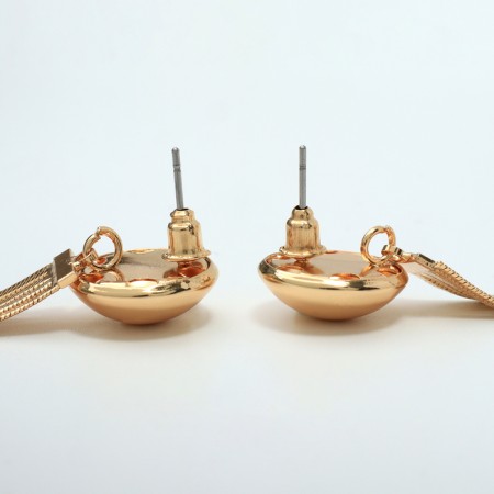Hanging earrings "Waterfall" 4 threads mini, color gold-2