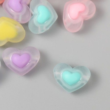 Busina Acryl "Heart in the Heart - Matte" set 25 pcs multi -colored 1x1.7x1.3 cm-1
