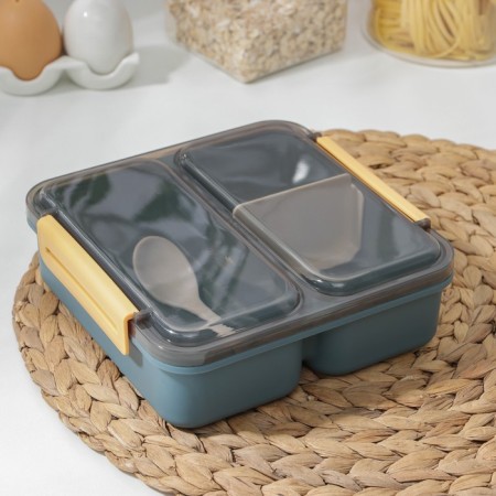 Lunch-Box Plastic Dolyana "Classics", 2 compartments, 18 × 18 × 6 cm, color mix-5