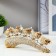 Polystone souvenir "Five white elephants on a tusk with a blade of Arab carpet" 10x21.5x4.5 cm