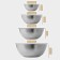 Saletnik bowls Sphere, 950 ml, 1.55 liters, 2.4 liters, 3.4 l, with a measured scale, stainless steel, set 4 pcs, silver