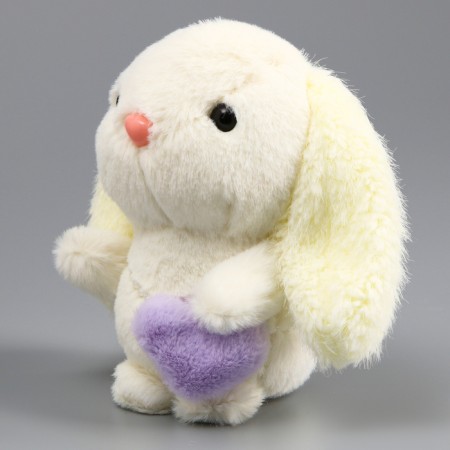 Soft toy "Bunny" on a key fob, 11 cm, white color