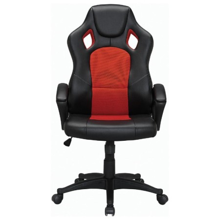 Playing armchair Brabix "Rider ex-544", eco-leather black/red fabric-2