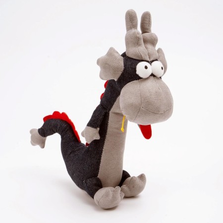 Soft toy "Dragon", 26 cm, gray color