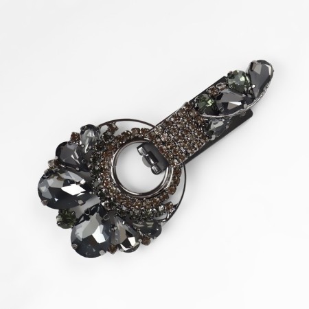 Decorative fastener, 8.5 × 4.4 cm, black/gray color