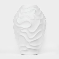 Ваза для цветов интерьерная «Волна» цвет белый 39 х 27 х 27 см