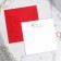 Wedding invitation: laser cutting, red color, 15 x 15 cm.