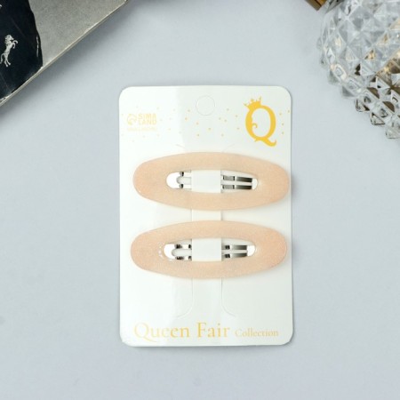 Invisibility for hair "Adeli" (set 2 pcs) shine oval, 5 cm, beige