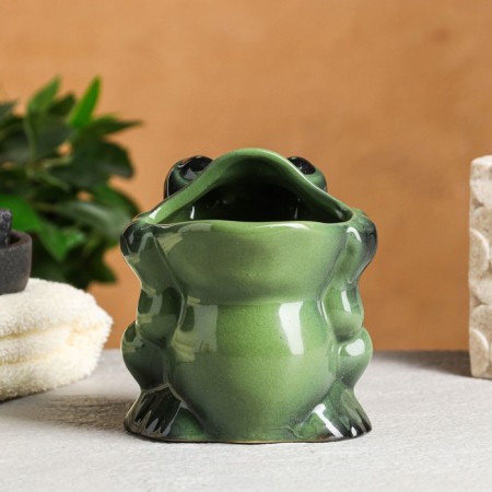 A glass under the toothbrush "Frog"-3