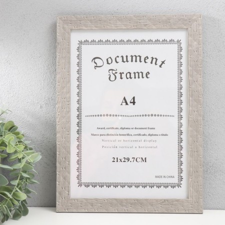 Photo frame Plastic format A4 "Rombs. Texture of a tree" Gray 33.1x25 cm
