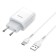 Network charger Hoco C72A, 1xUSB, 2.1 A, Type-C cable, 1 m, white