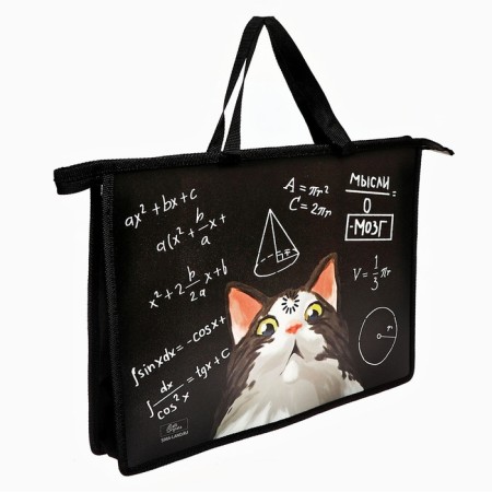 Folder with A4 handles, 335 x 235 x 55 mm, plastic, pens, calligrata "cat"-1