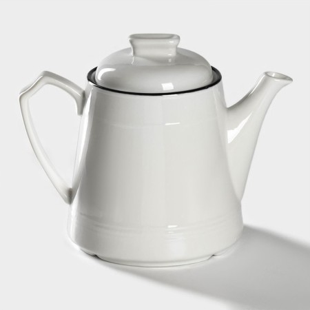 The porcelain teapot Magistro "sea breeze", 850 ml, white color-3