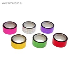 A set of 6 pieces, adhesive tape, holographic, 18 mm x 10m