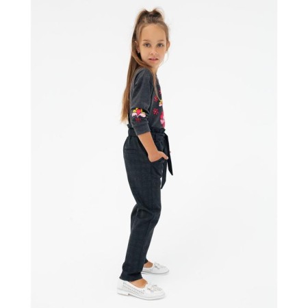 Pants for girls, gray color, height 104 cm-4