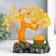 Bonsai souvenir "Cash tree with amber - house" 90 stones 18x17x5.5 cm