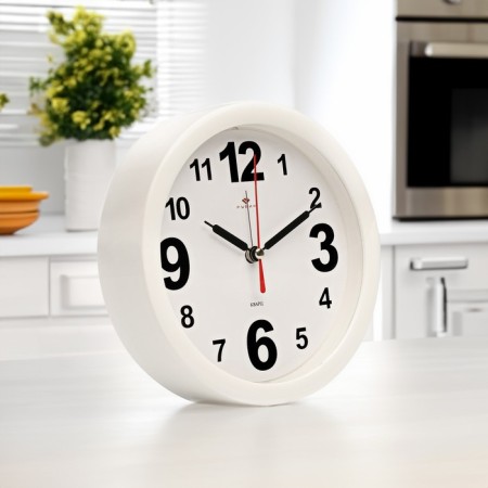 Clock - desktop an alarm clock, discrete move, dial 15 cm, 16.5 x 16.5 cm, aa-3