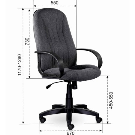 Кресло для руководителя BRABIX Classic EX-685, ткань С, серый С-73-5