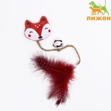 A toy for cats with cat mint and feathers 