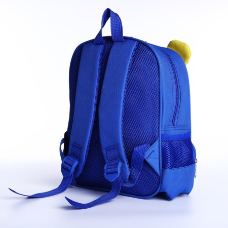 Baby backpack on lightning, 2 outer pockets, blue/yellow color-2