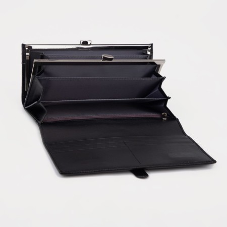 Women's wallet on magnets, black color-2