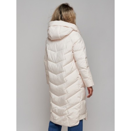 Coat insulated winter female, size 42, beige color-6