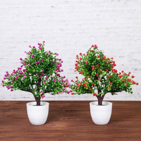 Bonsai in the pot "Small flowers" 9x25 cm, mix-3