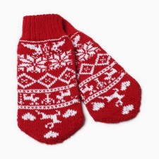 Female mittens, red color, size 18