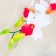 Artificial flowers "Dandrobium orchid" 70 cm, white