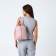 City backpack of artificial leather with lightning, pink color