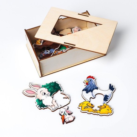 Puzzles logical "Mom and cubs"-2