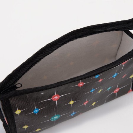 Cosmetic bag with lightning, black color-2