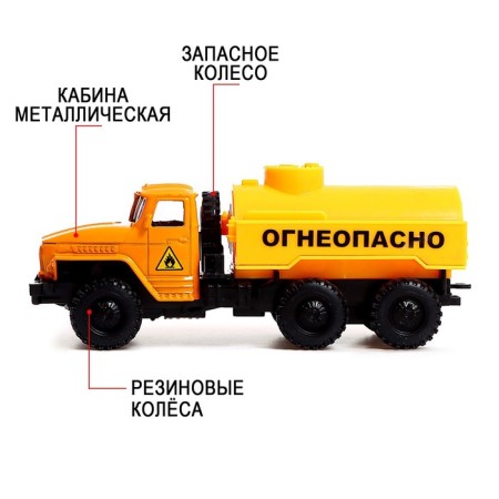 Metal truck "Ural" Fuel ", inertia, scale 1:43-3