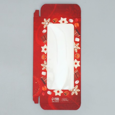 Box for chocolate "Magic moments", with a window, 17.3 x 8.8 x 1.5 cm, New Year-5