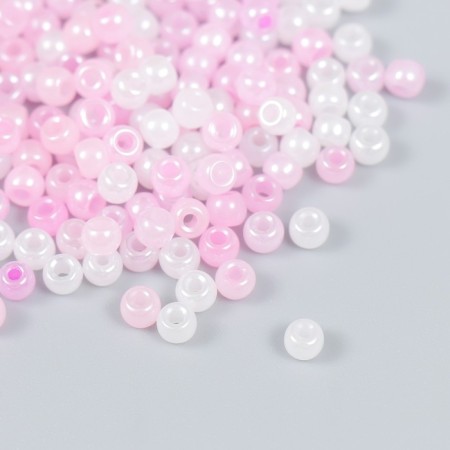 Glass beads 6/0 "pink melange" 10 g-1