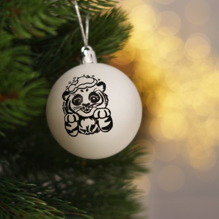Christmas tree decoration for a new one for coloring "Tigerol", D = 5.5 cm