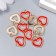 Decor for creativity metal, enamel "Heart Kant" red 1.5x1.4 cm
