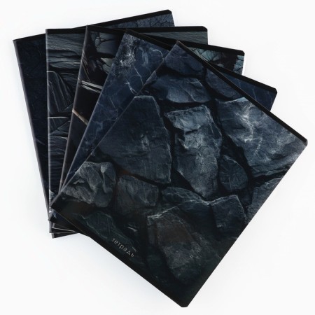 Notebook in a cage, 48 sheets A5 on a paper clip 5 pcs., Inner block No. 1 Mix “September 1: Stone” Twin Lac, UV Lac-1