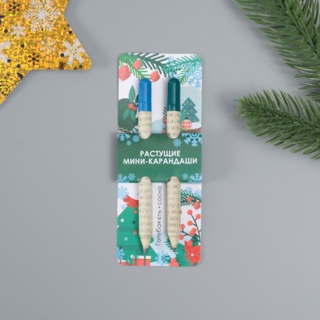 Growing gift pencils mini "blue spruce + pine" set 2 pcs.-4