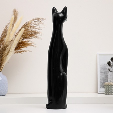Figure "Cat Egyptian No. 1" Big Black glossy 10x11x45cm-2
