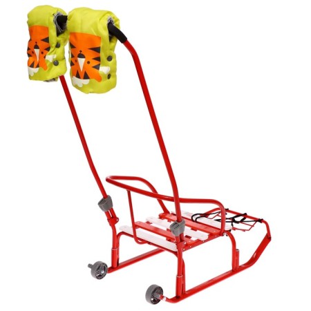 Sled "Timka 3k" with mittens, red color-2