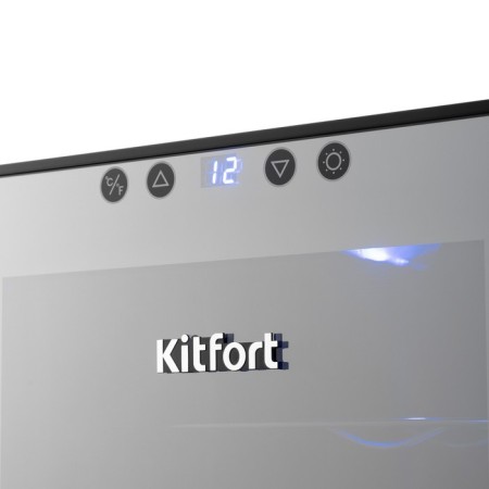 Wine cabinet KitFort KT-2408, 70 watts, 5 shelves, 33 l, 12 bottles, 1 climatic zone-2