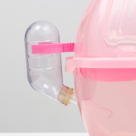 Carrier carrier carrier with a house, shelf, drinker, 29x23x23 cm, pink-5