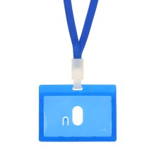 Badge - horizontal pocket, (external 100 x 74 mm), (internal 90 x 54 mm), with blue tape, hard -cakery, blue color is blue