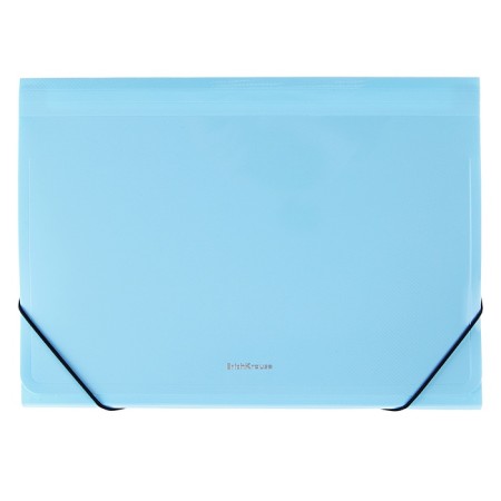 Folder-carte, 12 departments, 600 μm, Erichkrause "Diagonal Pastel", elastic band, embossing, mix-4