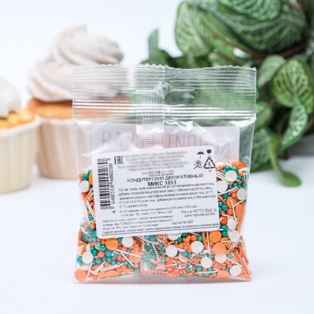 Assorting confectionery: orange, white, emerald, 50g-2